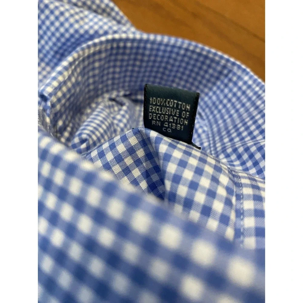 NWT Polo Ralph‎ Lauren Custom Fit Blue Dress Shirt Check Men's 18 34/35 New! $85